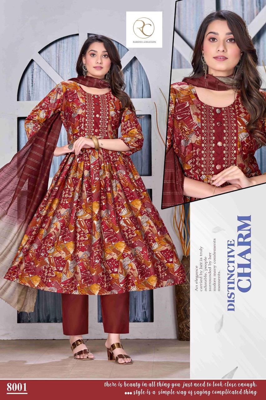Rc Videshi Printed Modal Kurti With Bottom Dupatta Catalog
